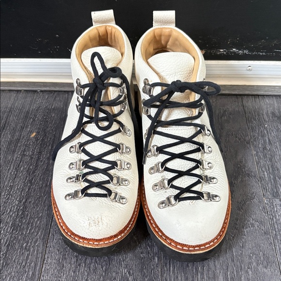 Aether Dolomite White Leather Hiking Boots with Black Laces - Picture 1 of 15